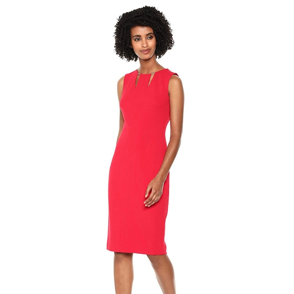 *SOLD* NEW Calvin Klein Sheath Dress Gold Detail